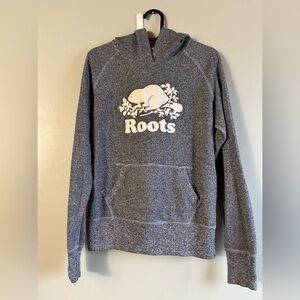 Roots Women's Crewneck Hoodie in Heather Gray with White Logo